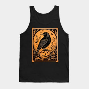 Vintage Retro Halloween Crow Tank Top